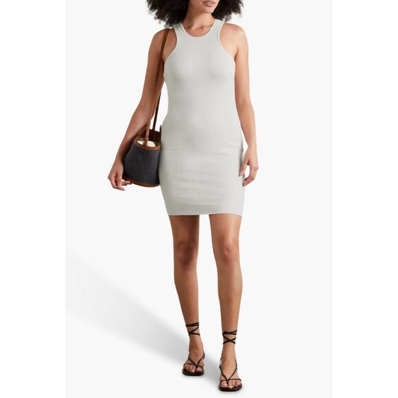 The Range Carved Stretch Cotton Rib Mini Dress, Large - Picture 3 of 12